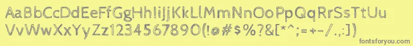 Weitere Informationen zur CabinsketchRegular-Schriftart CabinsketchRegular-Schriftart – Graue Schriften auf gelbem Hintergrund