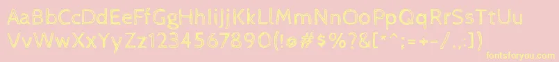 CabinsketchRegular Font – Yellow Fonts on Pink Background