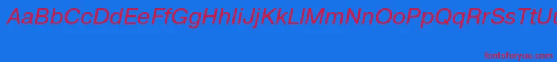 PragmaticacttItalic Font – Red Fonts on Blue Background