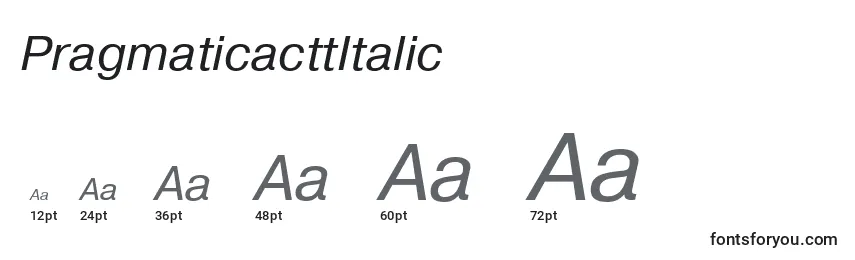 Размеры шрифта PragmaticacttItalic