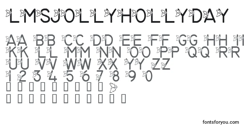 Schriftart LmsJollyHollyday – Alphabet, Zahlen, spezielle Symbole