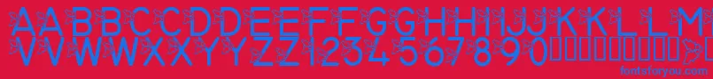 LmsJollyHollyday Font – Blue Fonts on Red Background