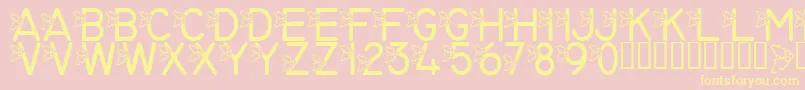 LmsJollyHollyday-Schriftart – Gelbe Schriften auf rosa Hintergrund