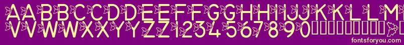 LmsJollyHollyday-fontti – keltaiset fontit violetilla taustalla