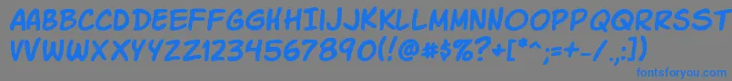 Komikask Font – Blue Fonts on Gray Background