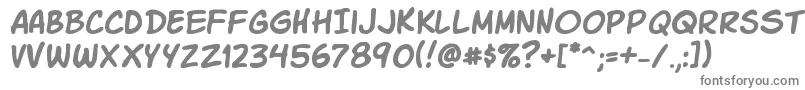 Komikask-fontti – harmaat kirjasimet valkoisella taustalla