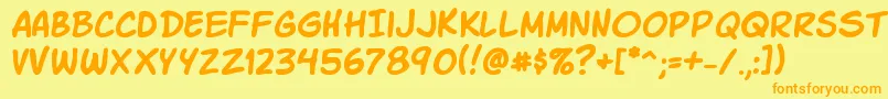 Komikask Font – Orange Fonts on Yellow Background