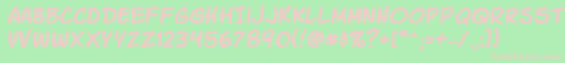 Komikask Font – Pink Fonts on Green Background