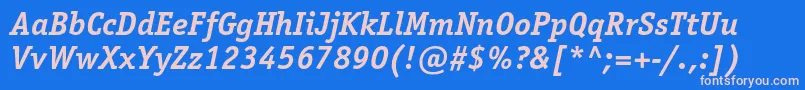 OfficinaserifstdBolditalic Font – Pink Fonts on Blue Background