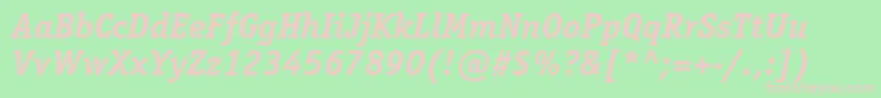 OfficinaserifstdBolditalic Font – Pink Fonts on Green Background