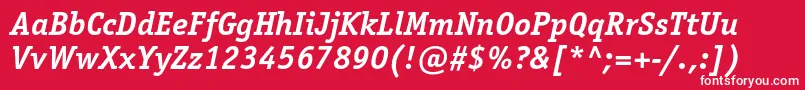 OfficinaserifstdBolditalic Font – White Fonts on Red Background
