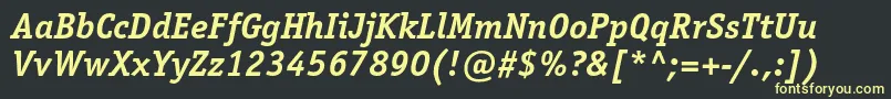 OfficinaserifstdBolditalic Font – Yellow Fonts on Black Background