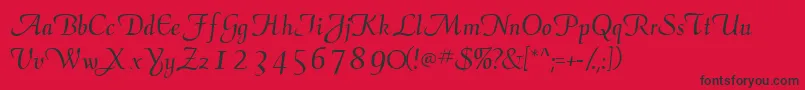 Czcionka Elegansscriptssk – czarne czcionki na czerwonym tle