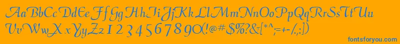 More about Elegansscriptssk Font Elegansscriptssk Font – Blue Fonts on Orange Background