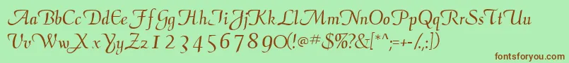 Elegansscriptssk Font – Brown Fonts on Green Background