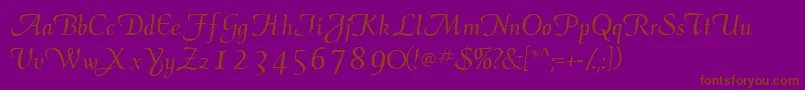 Elegansscriptssk Font – Brown Fonts on Purple Background