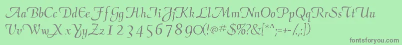 Elegansscriptssk Font – Gray Fonts on Green Background