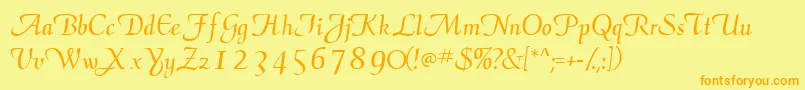 Elegansscriptssk Font – Orange Fonts on Yellow Background