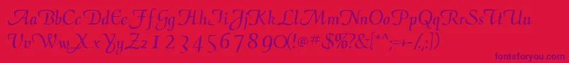 Elegansscriptssk Font – Purple Fonts on Red Background