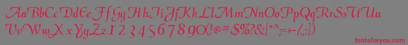 Elegansscriptssk Font – Red Fonts on Gray Background