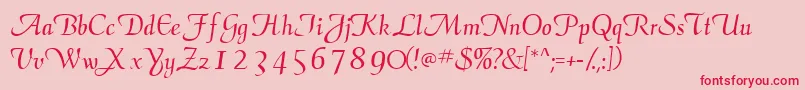 Elegansscriptssk Font – Red Fonts on Pink Background