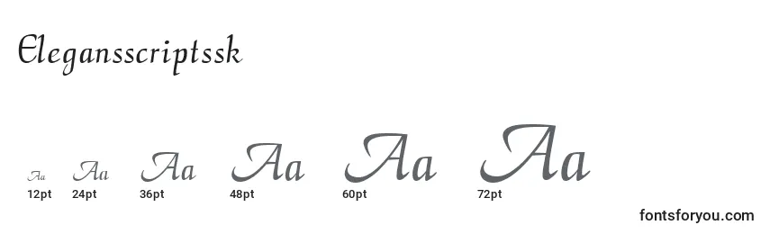 Размеры шрифта Elegansscriptssk