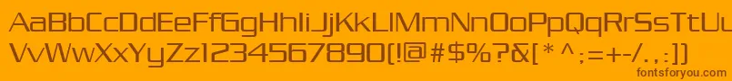 PfstargateRegular-Schriftart – Braune Schriften auf orangefarbenem Hintergrund