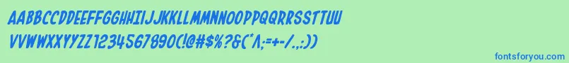 Inhouseeditionital Font – Blue Fonts on Green Background