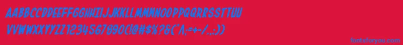 Inhouseeditionital Font – Blue Fonts on Red Background