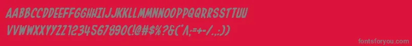 フォントInhouseeditionital – 赤い背景に灰色の文字