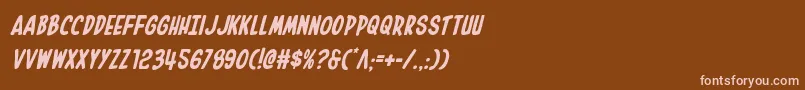 Inhouseeditionital Font – Pink Fonts on Brown Background