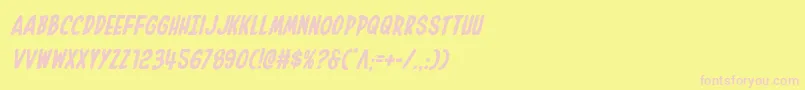 Inhouseeditionital Font – Pink Fonts on Yellow Background