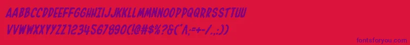 Inhouseeditionital Font – Purple Fonts on Red Background