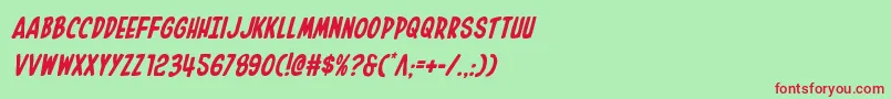 Inhouseeditionital Font – Red Fonts on Green Background