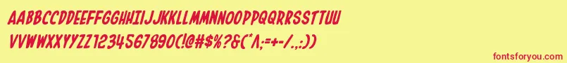 Inhouseeditionital Font – Red Fonts on Yellow Background