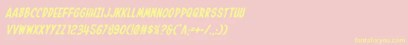Inhouseeditionital Font – Yellow Fonts on Pink Background