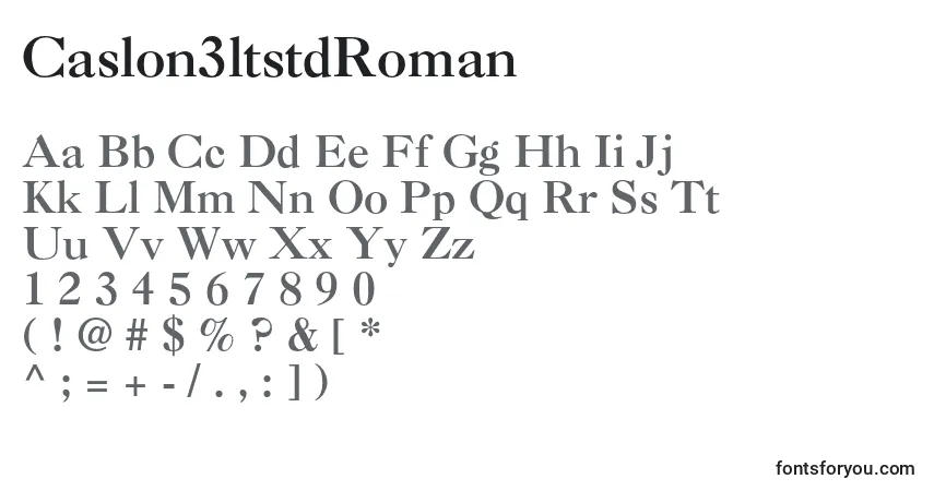 Czcionka Caslon3ltstdRoman – alfabet, cyfry, specjalne znaki