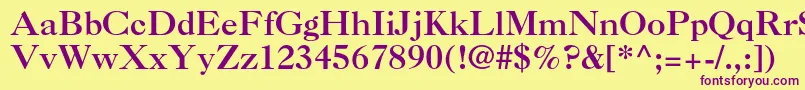 Caslon3ltstdRoman Font – Purple Fonts on Yellow Background