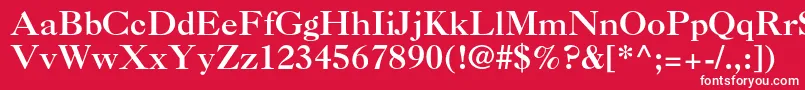 Czcionka Caslon3ltstdRoman – białe czcionki na czerwonym tle