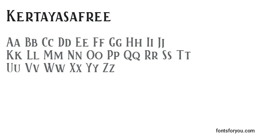 Schriftart Kertayasafree – Alphabet, Zahlen, spezielle Symbole