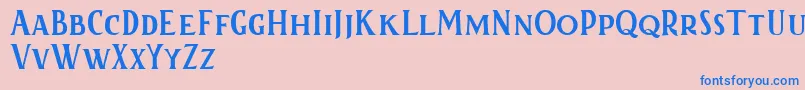 Kertayasafree-Schriftart – Blaue Schriften auf rosa Hintergrund