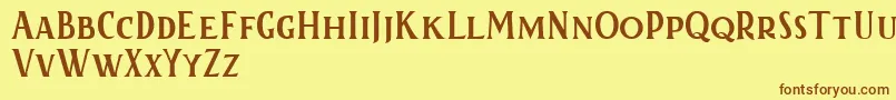 Kertayasafree-fontti – ruskeat fontit keltaisella taustalla