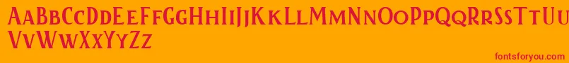 フォントKertayasafree – オレンジの背景に赤い文字