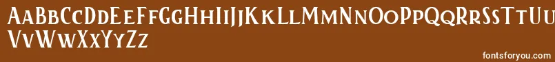 Czcionka Kertayasafree – białe czcionki na brązowym tle