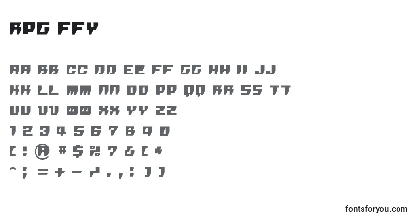 A fonte Rpg ffy – alfabeto, números, caracteres especiais