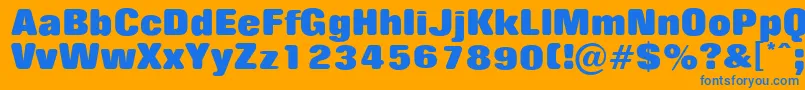 Fonte RollingnooneExtrabold – fontes azuis em um fundo laranja