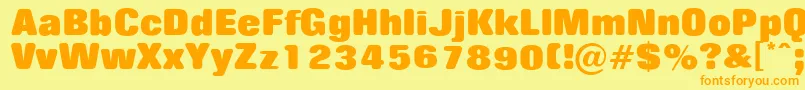 RollingnooneExtrabold-Schriftart – Orangefarbene Schriften auf gelbem Hintergrund