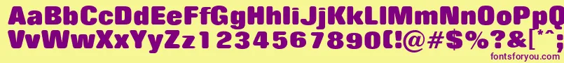 RollingnooneExtrabold Font – Purple Fonts on Yellow Background
