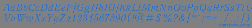 フォントAntiquai – 灰色の背景に青い文字