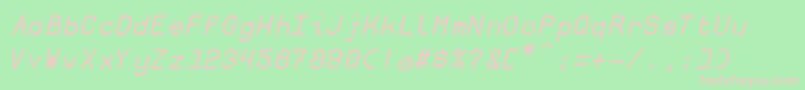 Borgenboldoblique-Schriftart – Rosa Schriften auf grünem Hintergrund